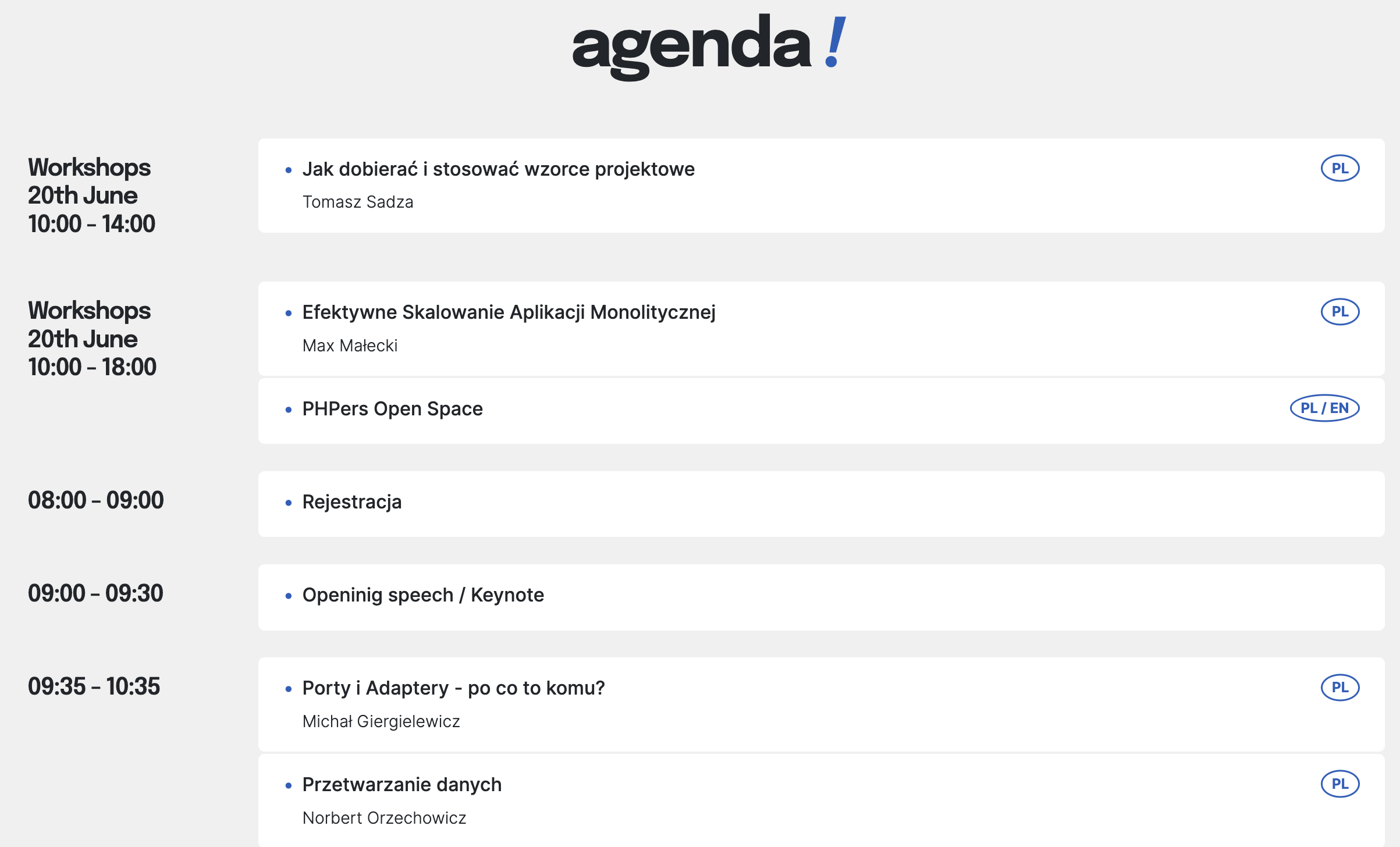 PHPers Summit agenda